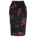 Grace Karin Occident Women's Hips-Wrapped Vintage Retro Cotton Printed Pencil Skirt CL008928-10